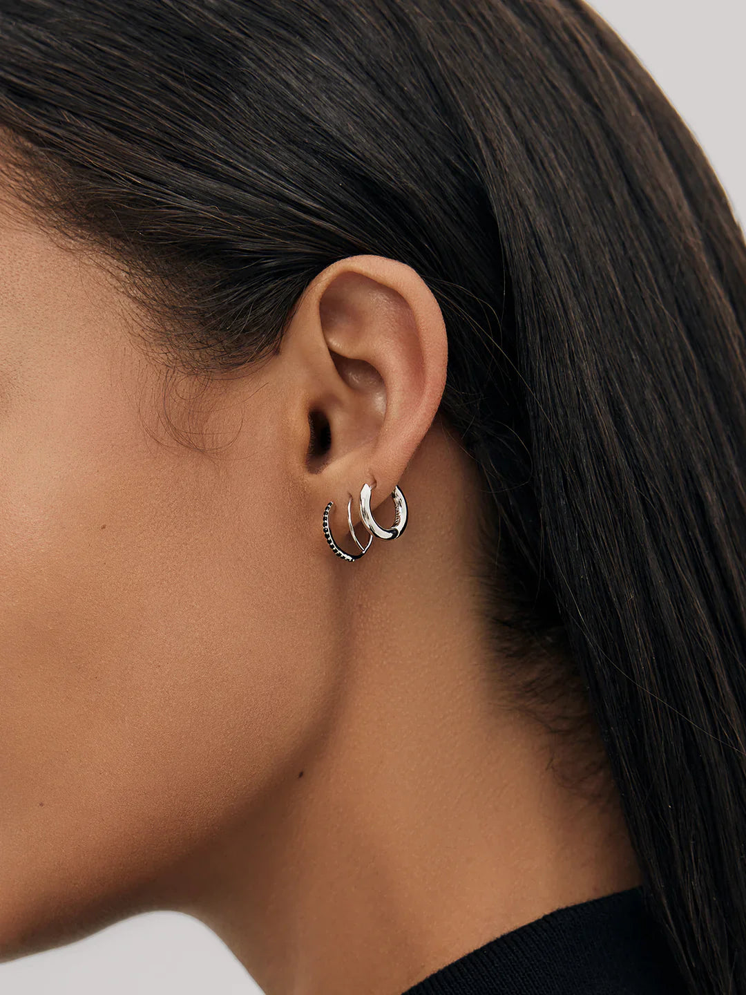 Halb Pave Doppelte Creolen