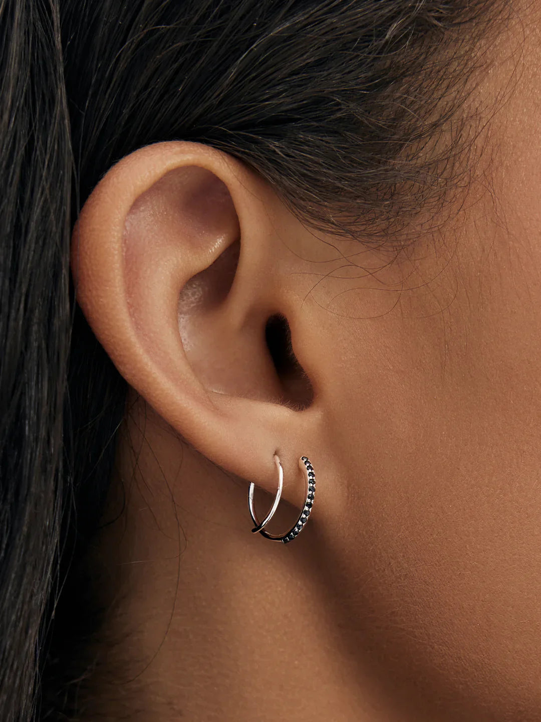 Halb Pave Doppelte Creolen