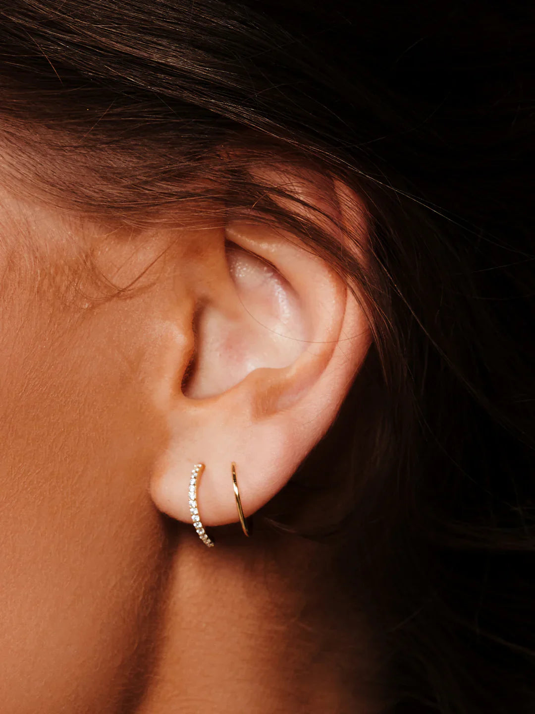 Halb Pave Doppelte Creolen