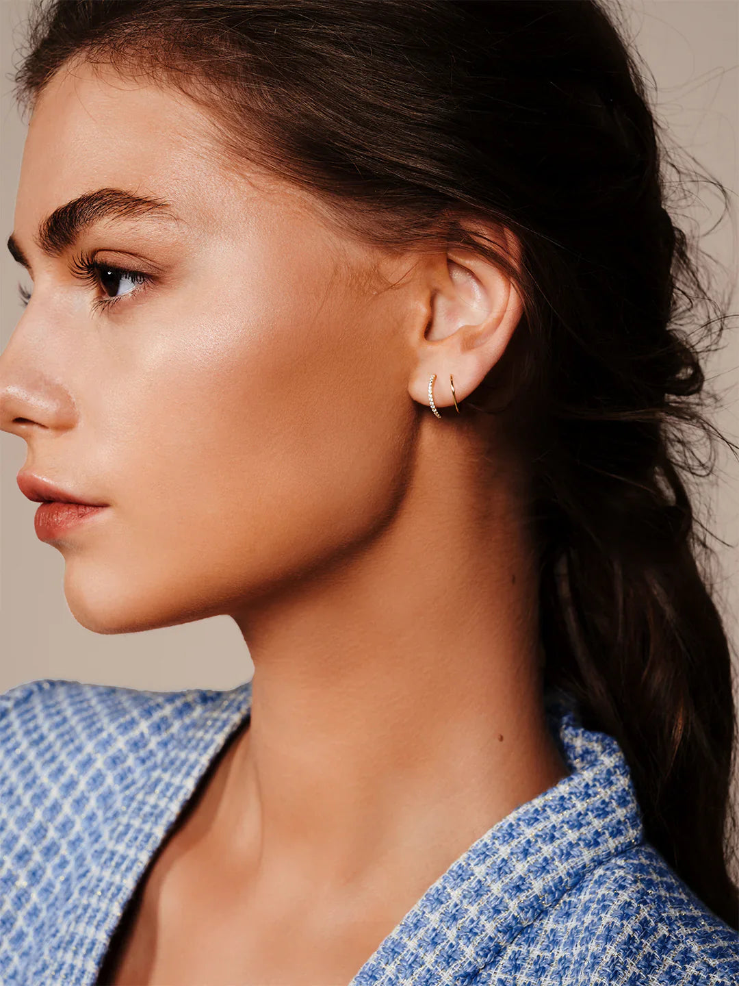 Halb Pave Doppelte Creolen