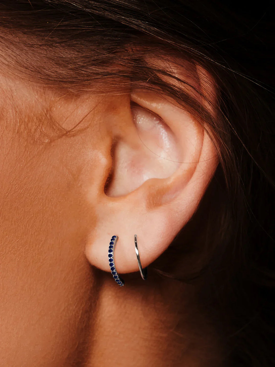 Halb Pave Doppelte Creolen