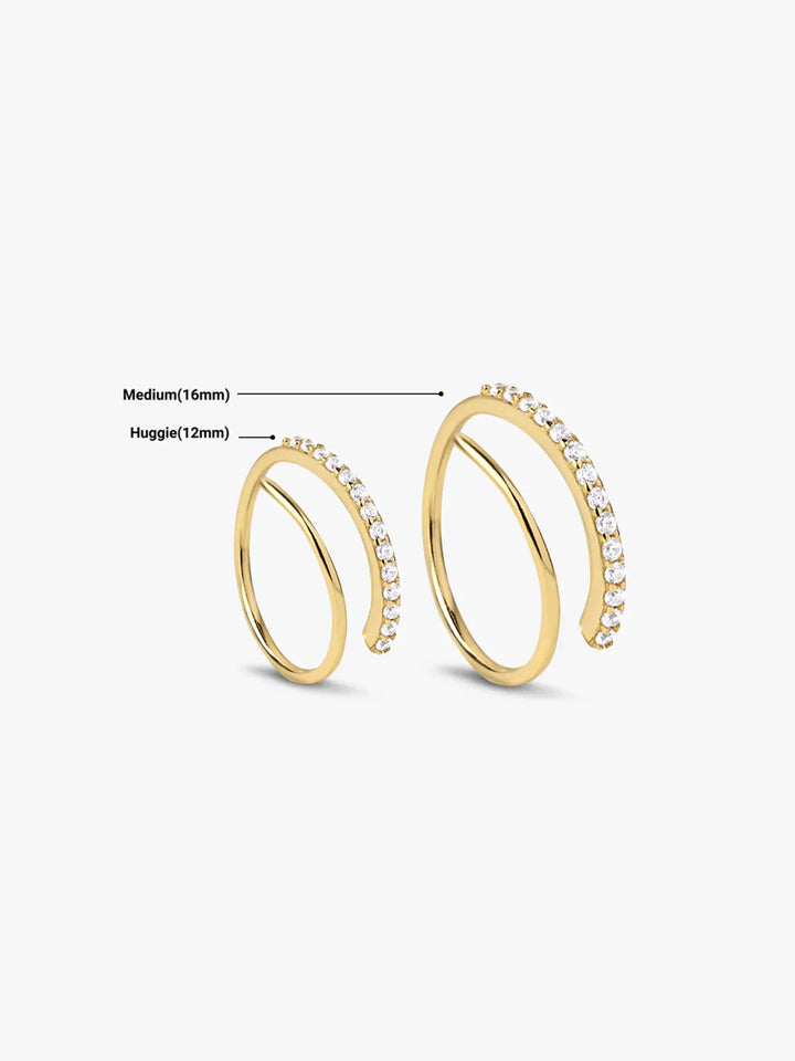 Halb Pave Doppelte Creolen