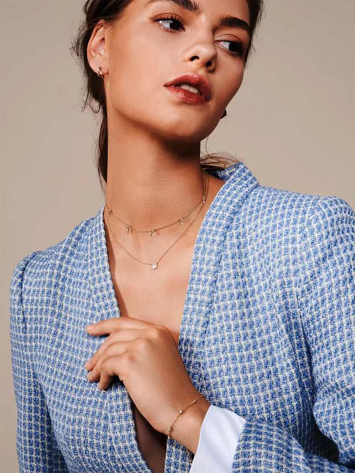 Pave & Prong Kristall Doppel-Ohrringe