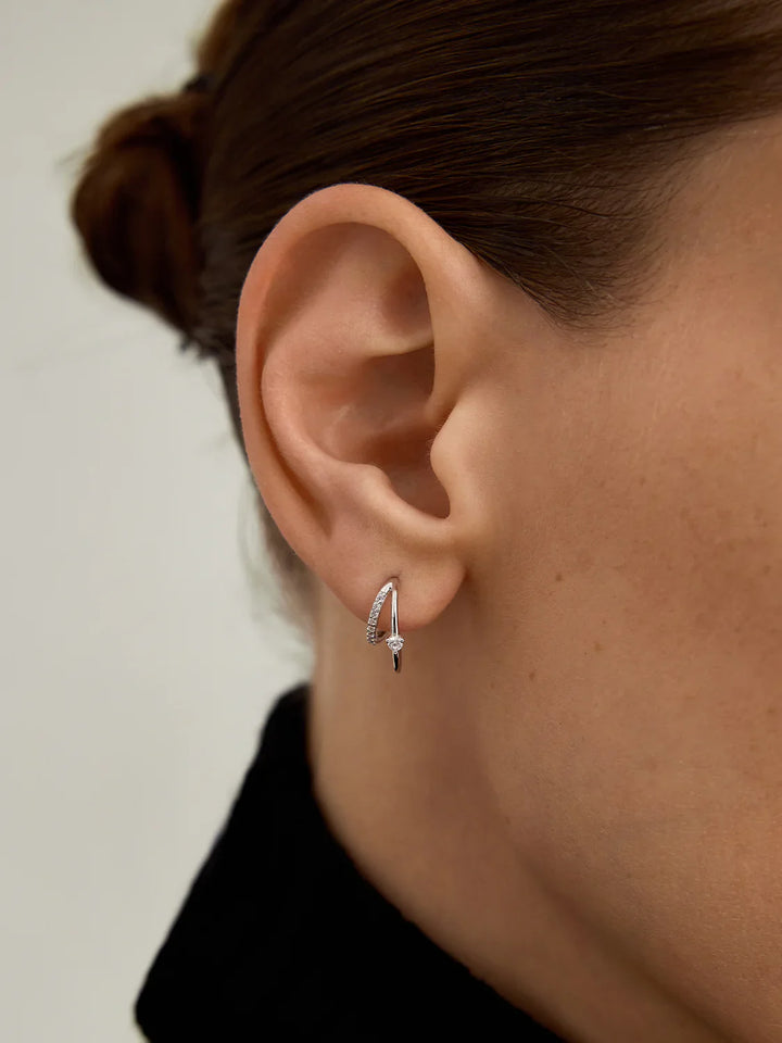 Pave & Prong Kristall Doppel-Ohrringe