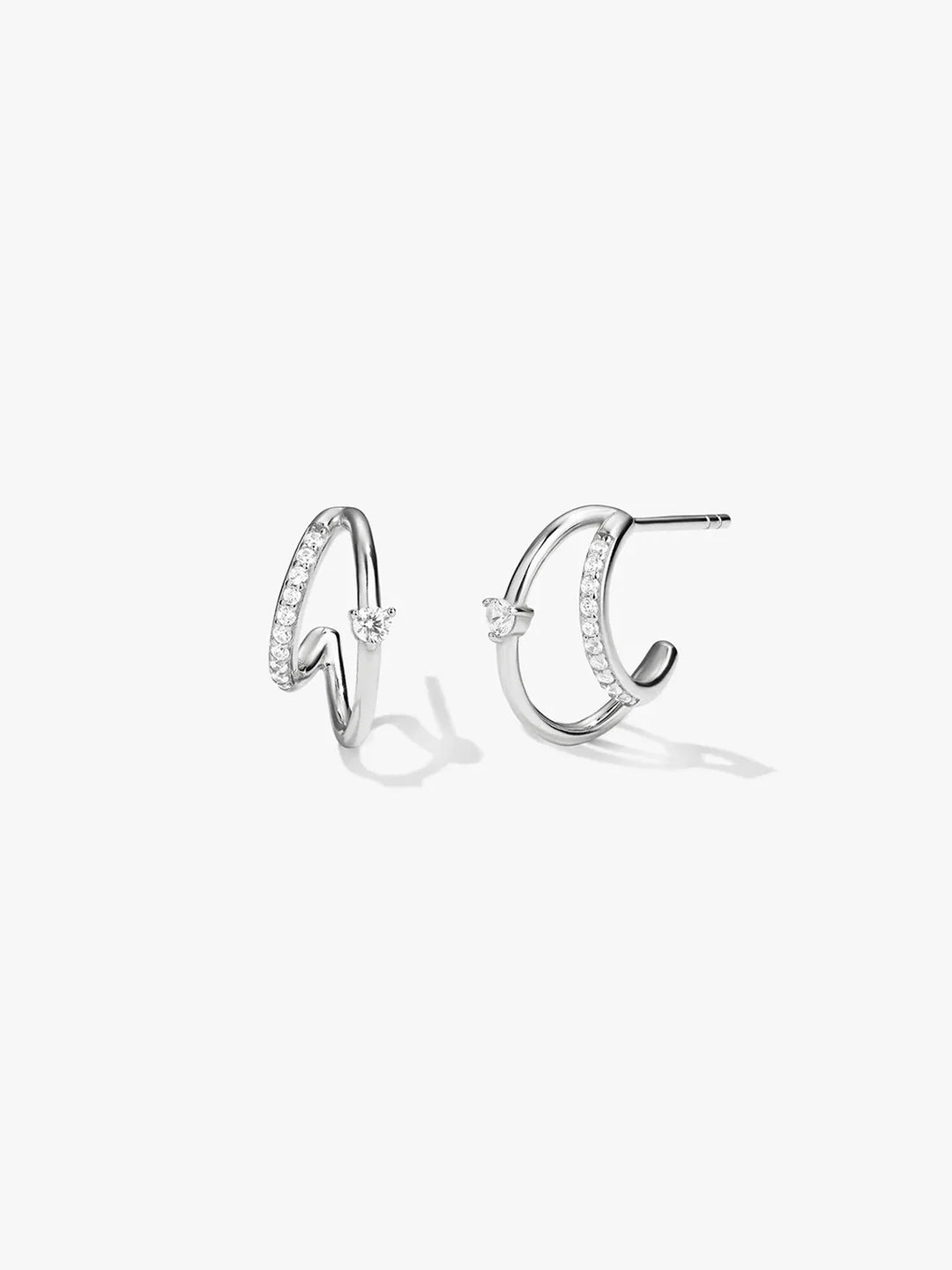 Pave & Prong Kristall Doppel-Ohrringe