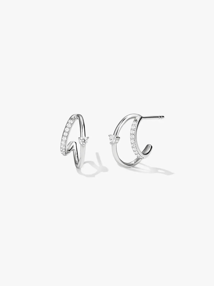 Pave & Prong Kristall Doppel-Ohrringe