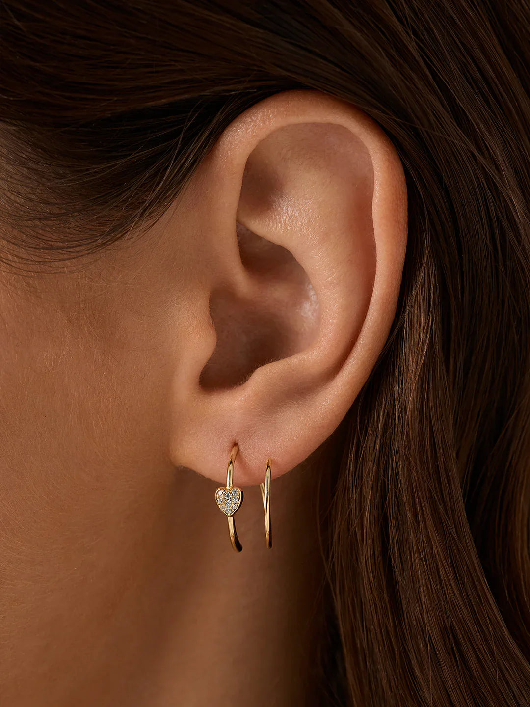 Pave Herz Doppelohrringe