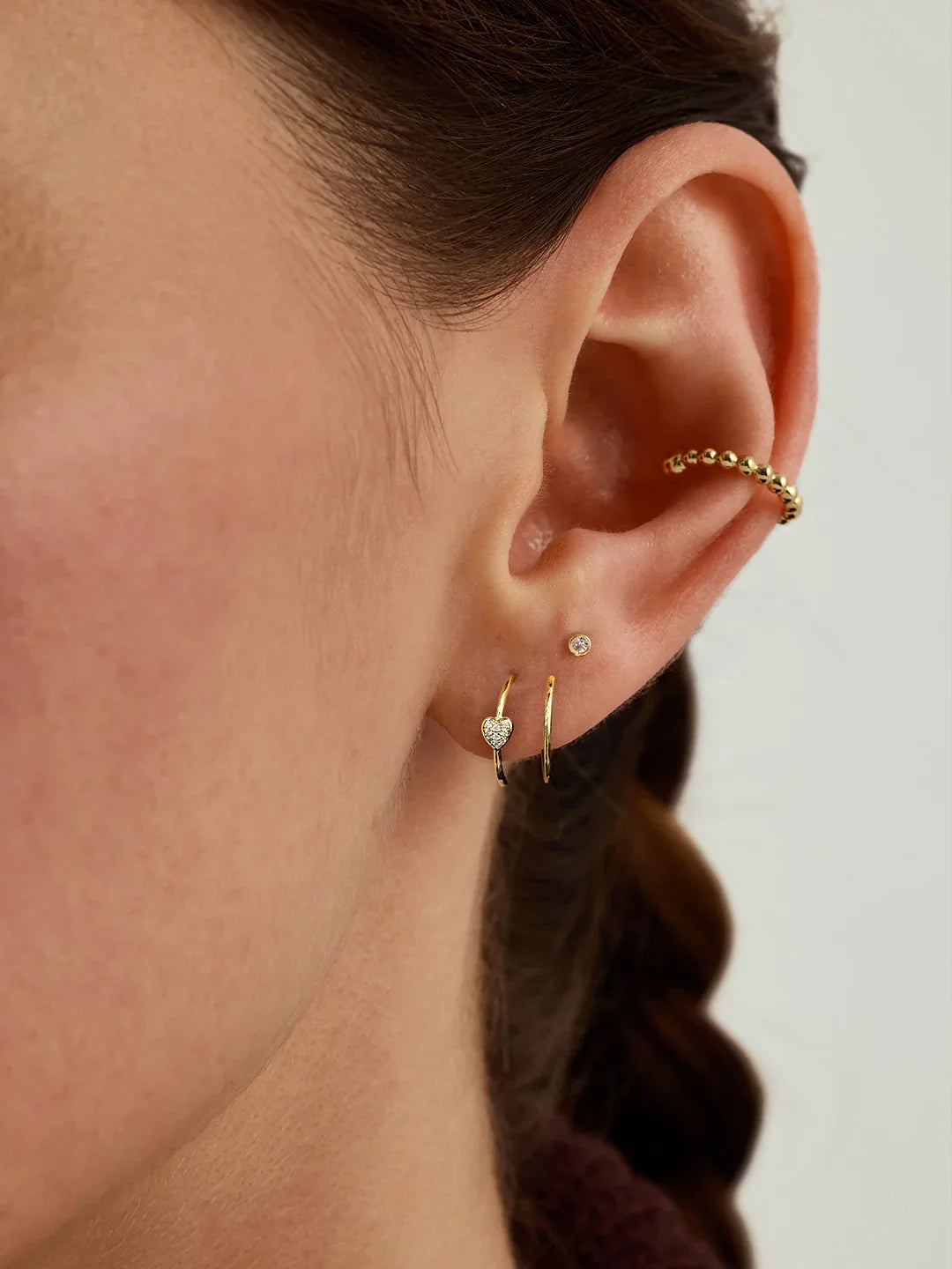 Pave Herz Doppelohrringe