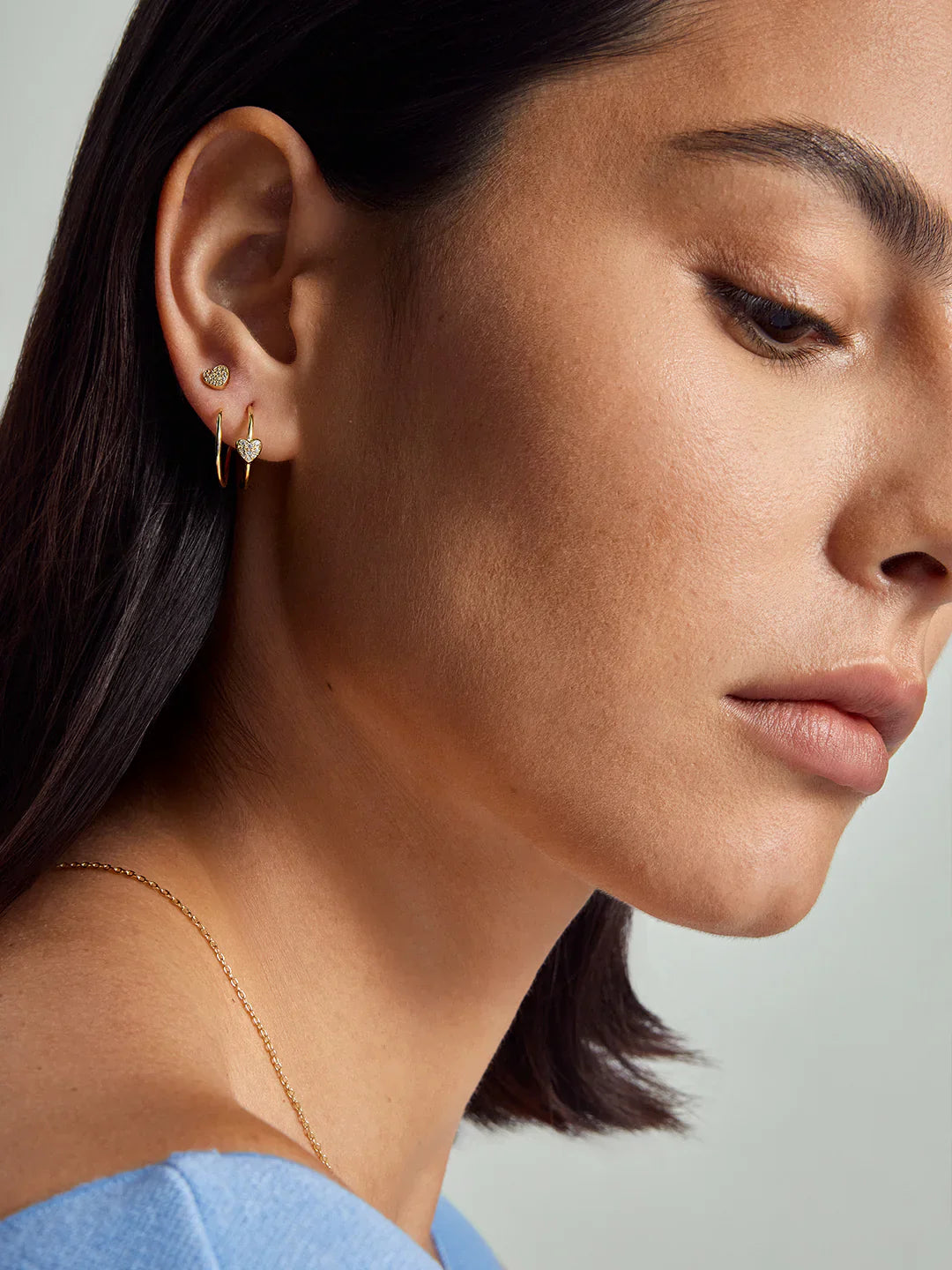 Pave Herz Doppelohrringe