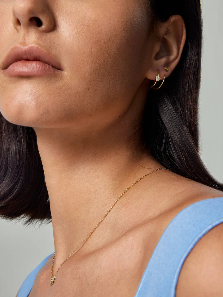 Pave Herz Doppelohrringe