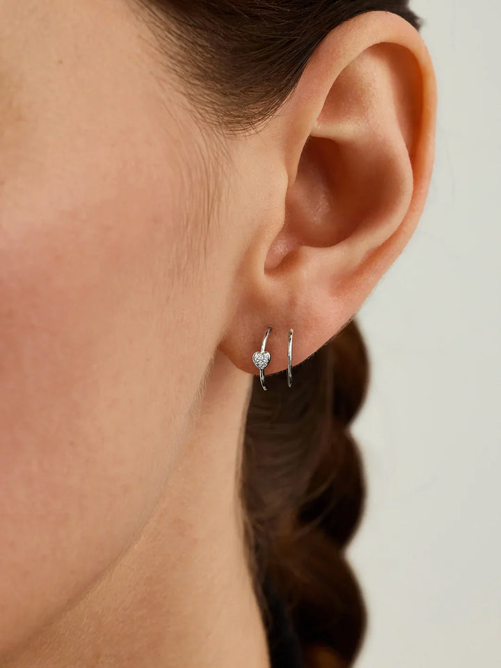 Pave Herz Doppelohrringe
