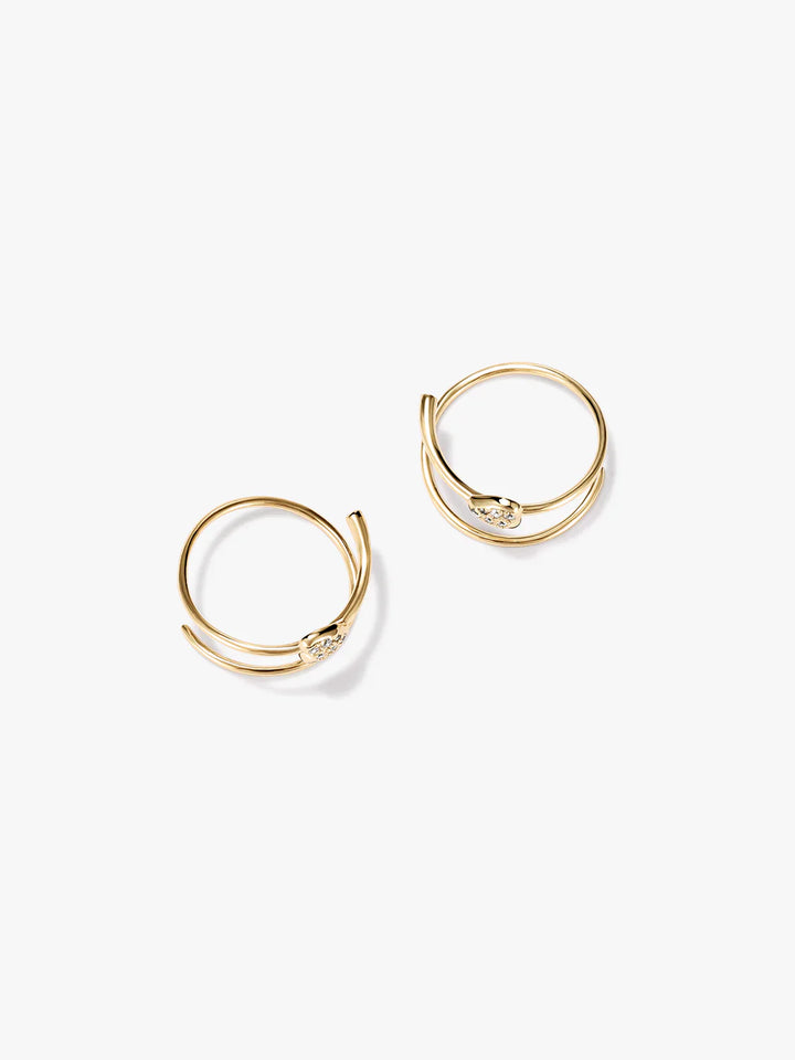 Pave Herz Doppelohrringe