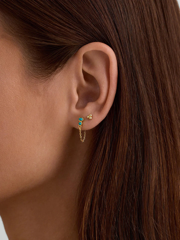 Lünette Türkis Ketten Ohrstecker