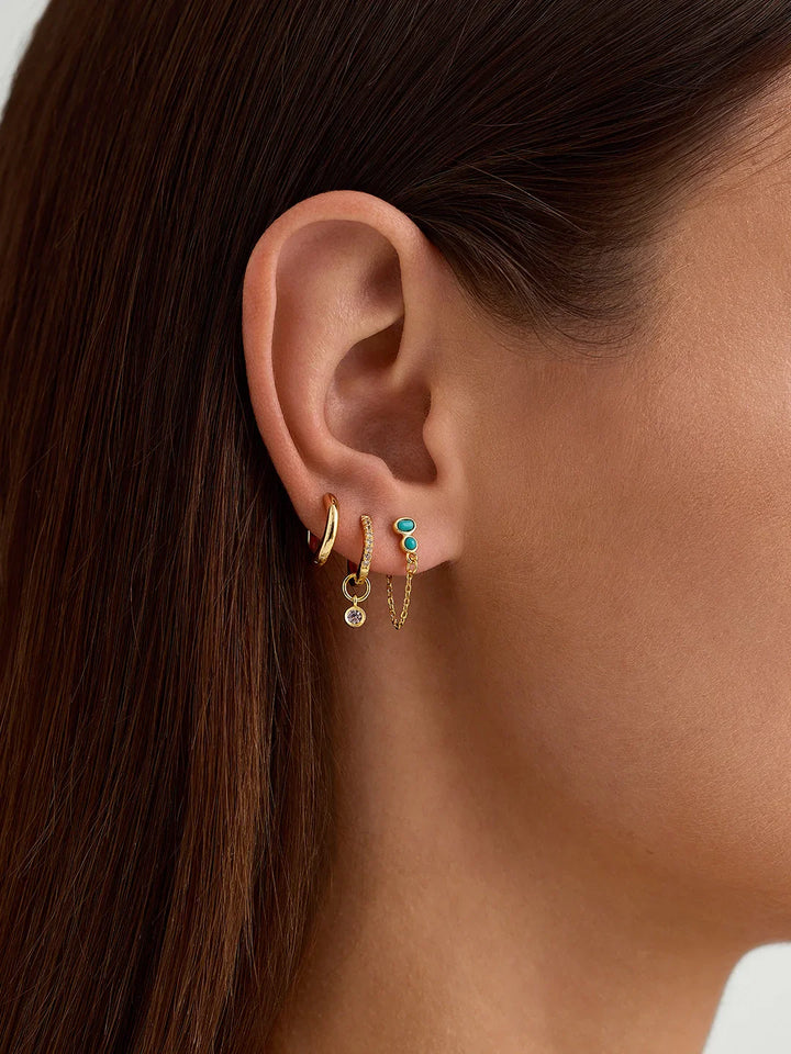 Lünette Türkis Ketten Ohrstecker