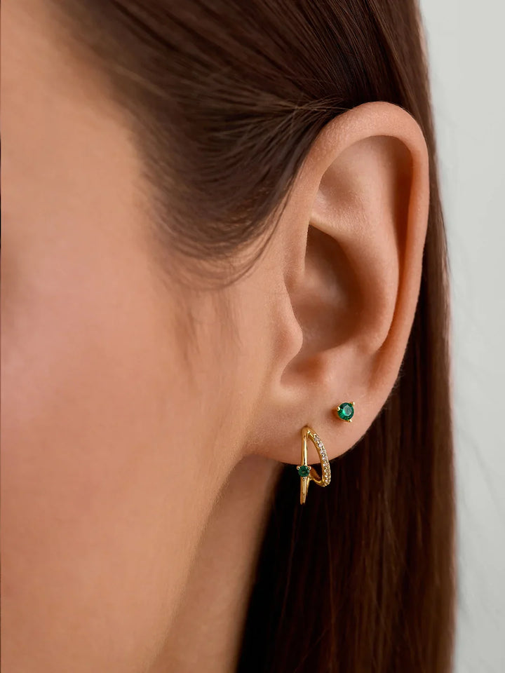 Smaragd & Saphir Doppel-Ohrringe