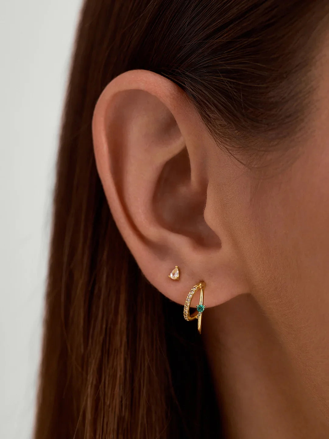 Smaragd & Saphir Doppel-Ohrringe