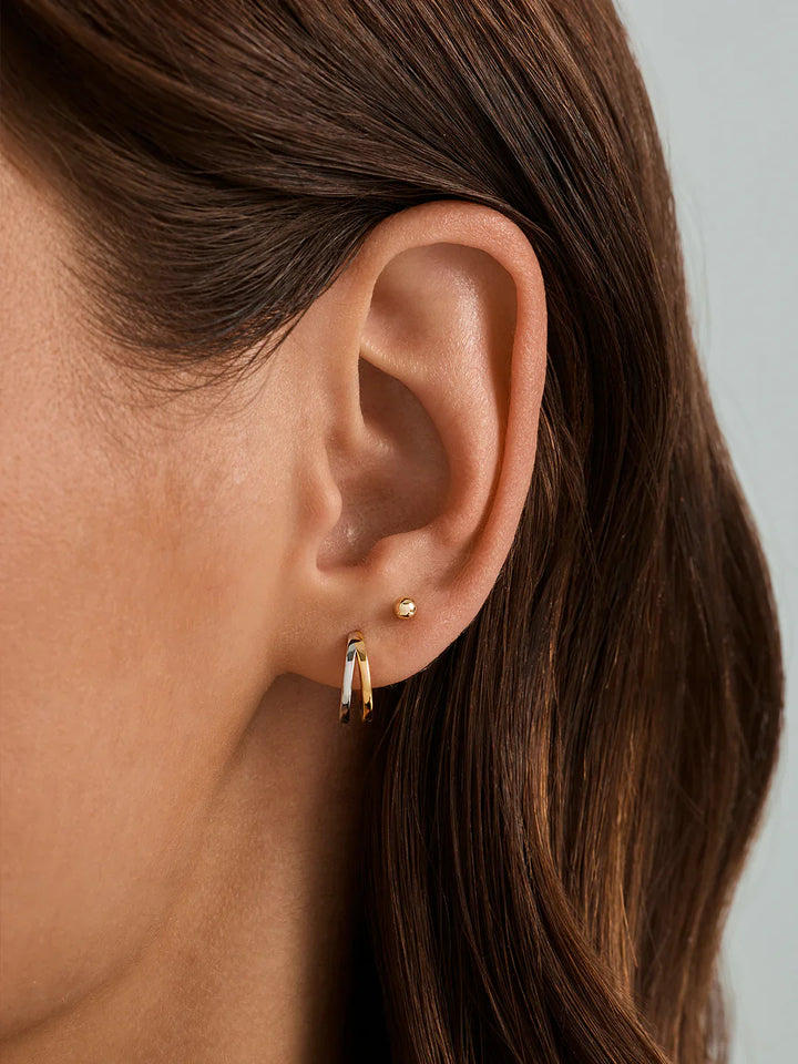 Gemischte Minimalistische Doppelte Halbkreis Huggies