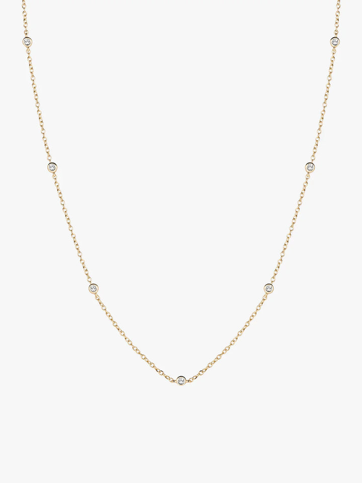 Bezel Crystal Station Halskette