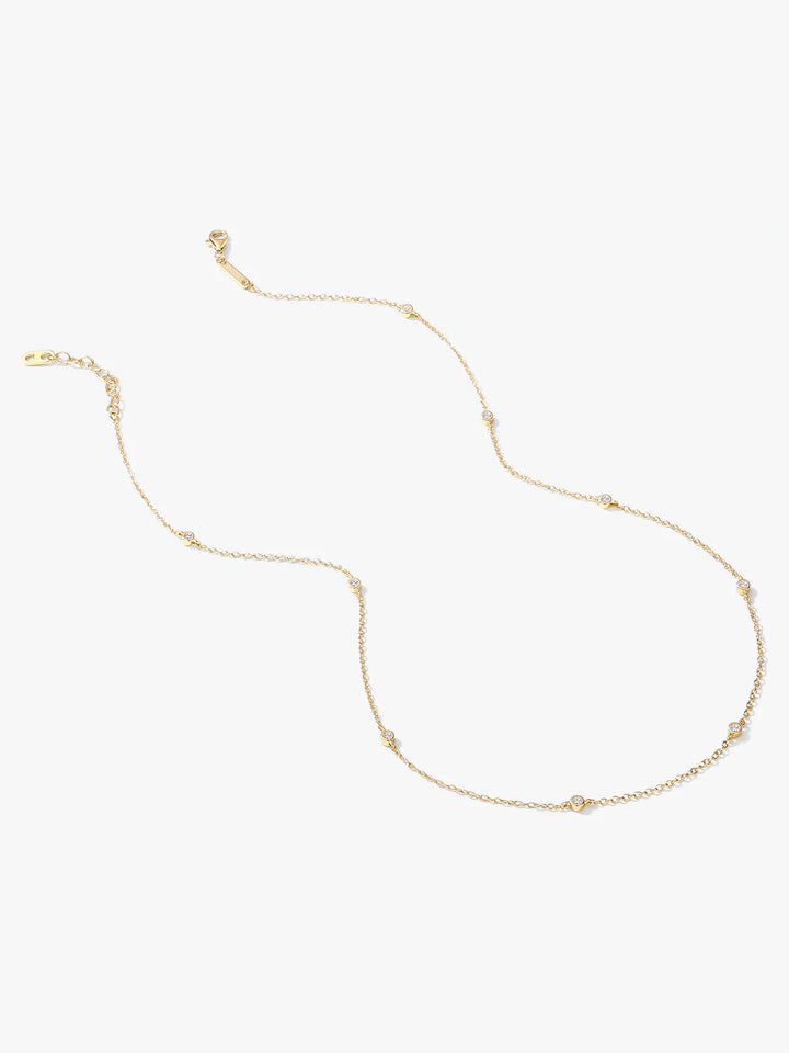 Bezel Crystal Station Halskette