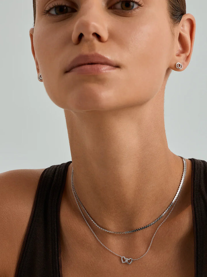 Silbernes Herz Verknüpfte Halskette