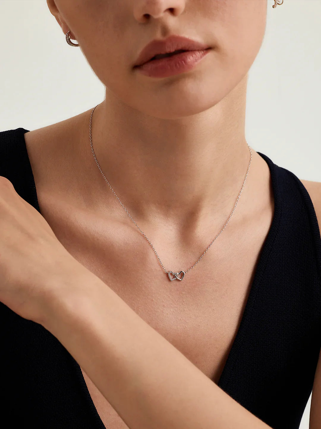Silbernes Herz Verknüpfte Halskette