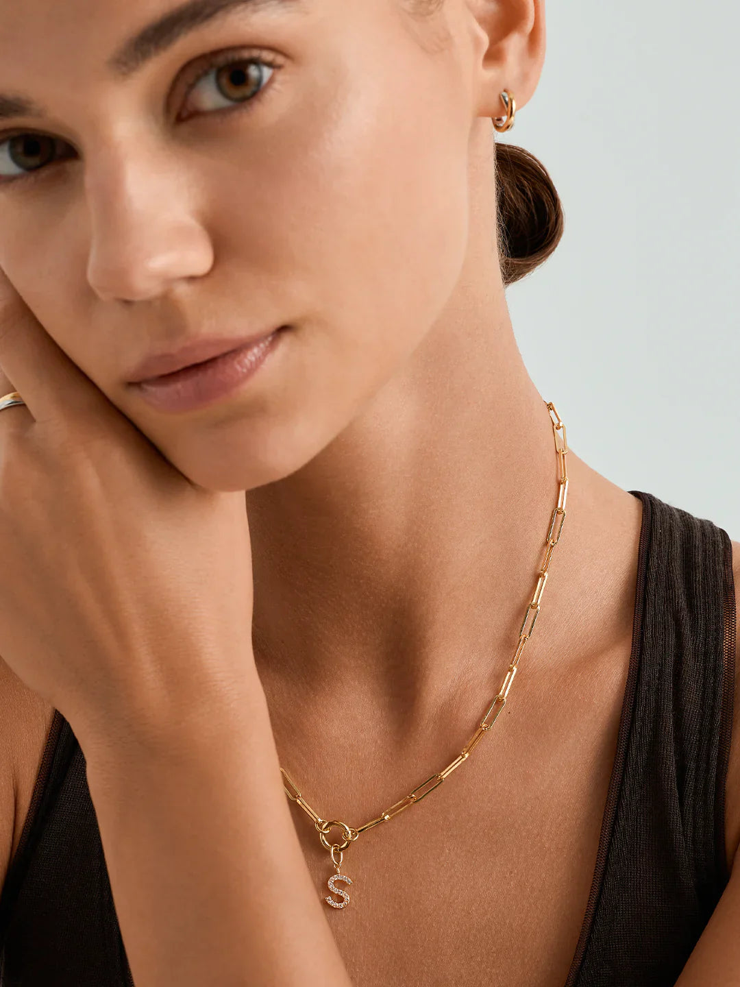 Papierclip Charm Halskette