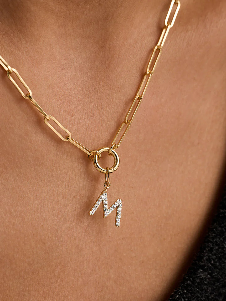 Papierclip Charm Halskette