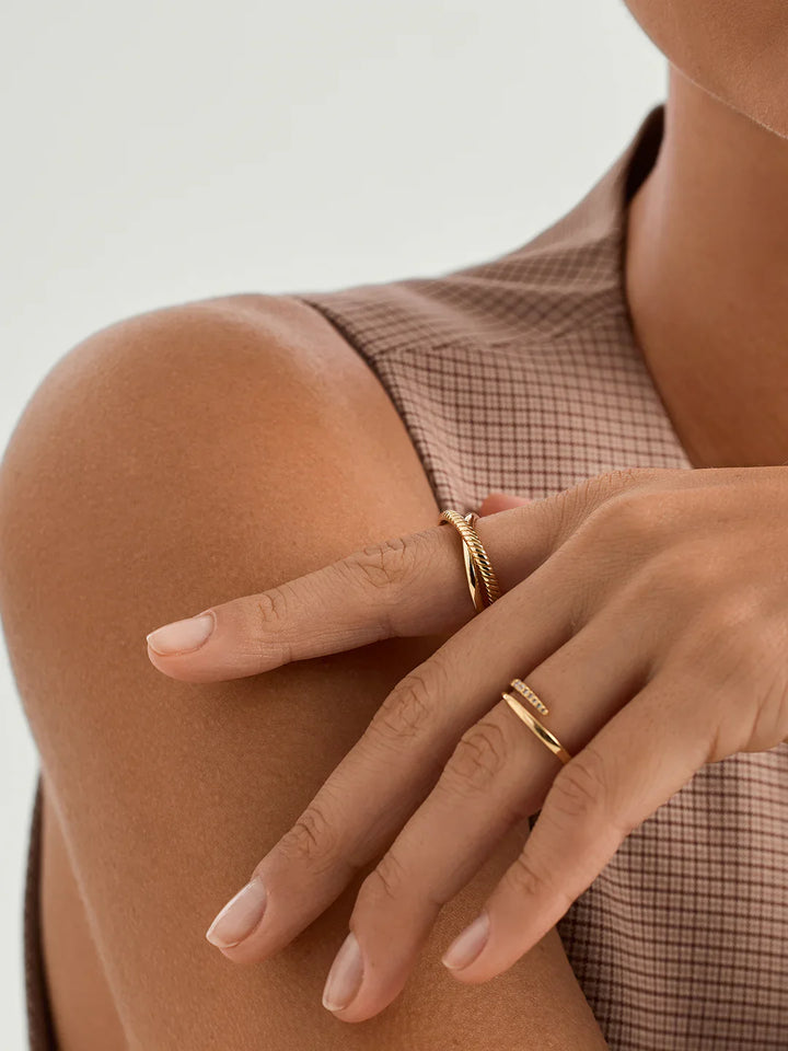 Gold Duo Crossover Ring