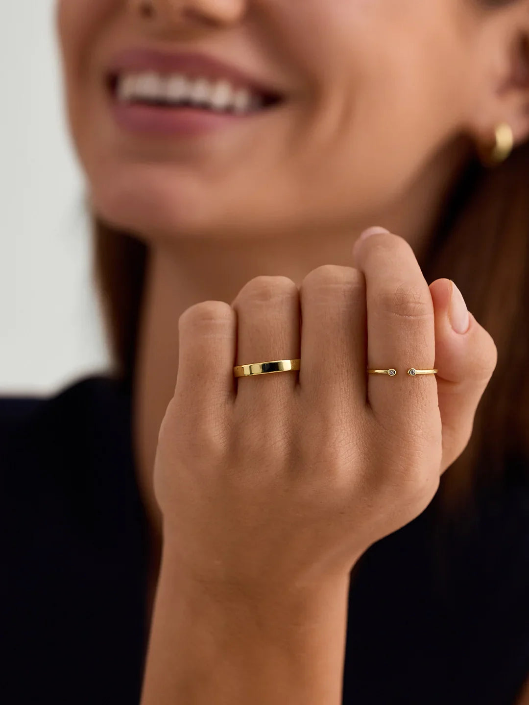 Slim Crystal Offener Ring