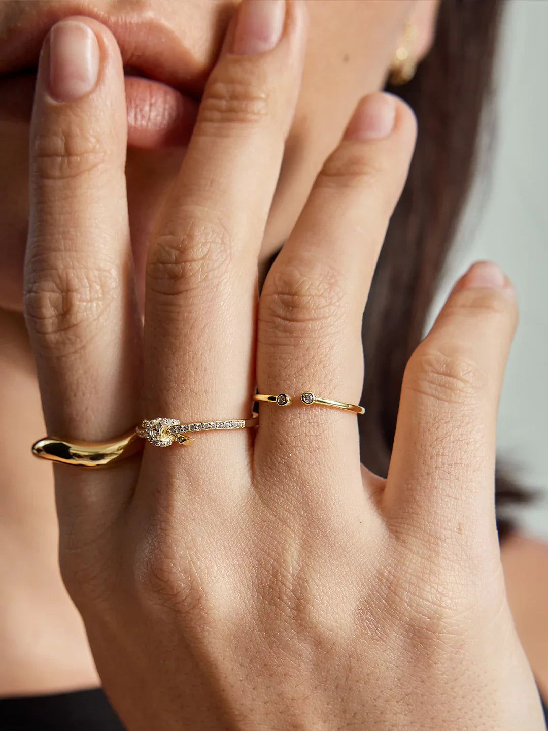 Slim Crystal Offener Ring