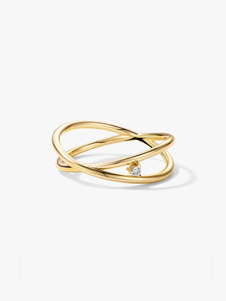 Überlappender Kristall Statement Ring