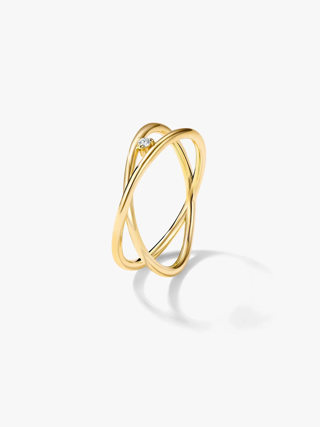 Überlappender Kristall Statement Ring