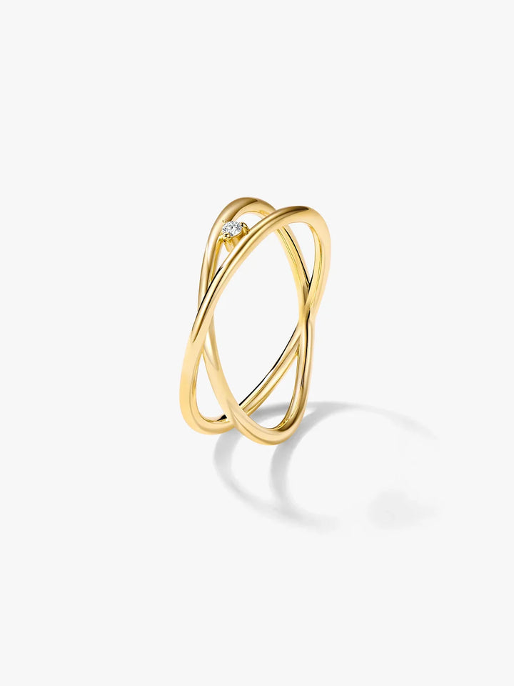 Überlappender Kristall Statement Ring