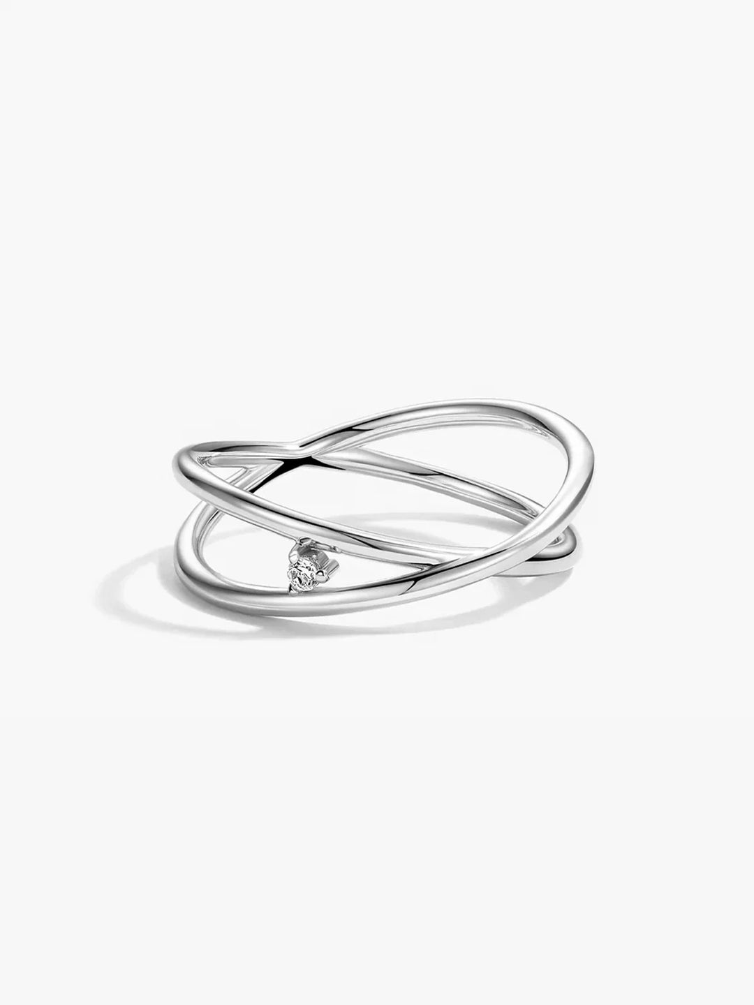 Überlappender Kristall Statement Ring