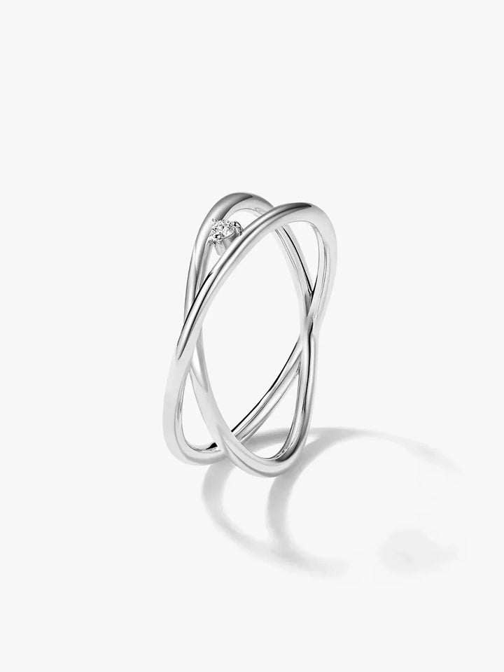 Überlappender Kristall Statement Ring