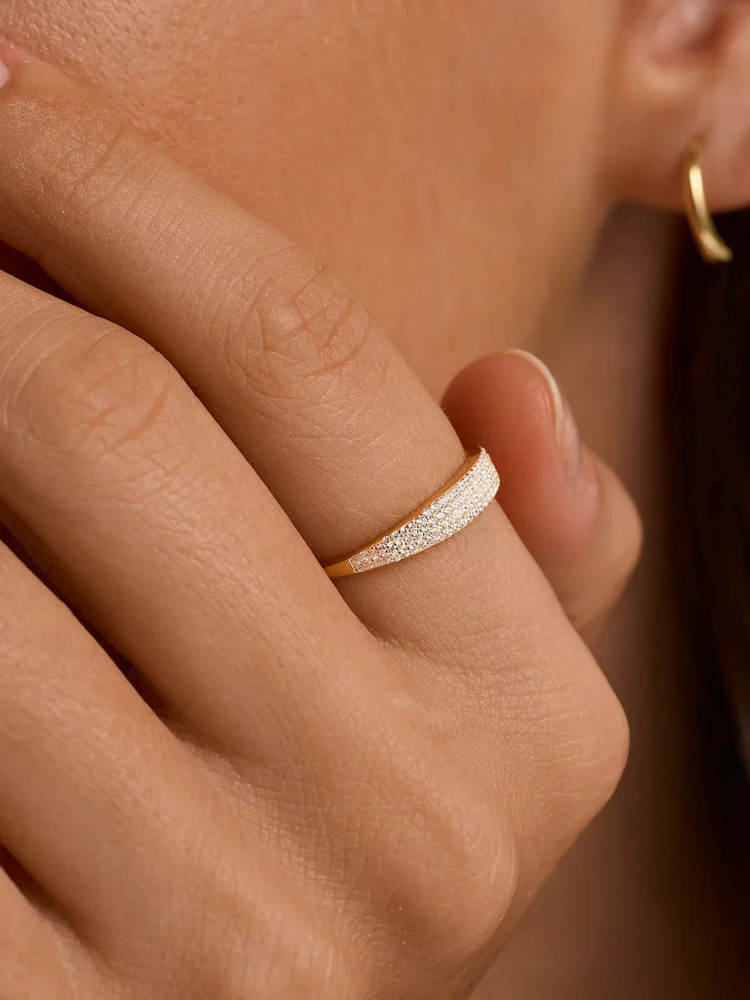 Pave Saphir Siegelring