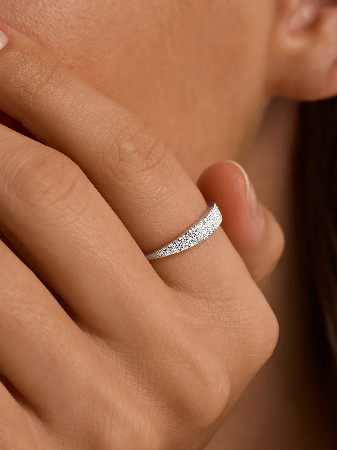 Pave Saphir Siegelring