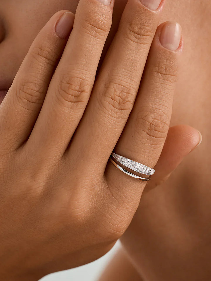 Pave Saphir Siegelring