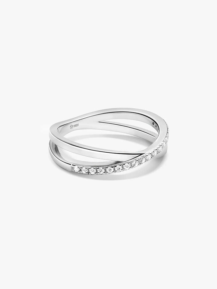 Pave Crossover Ring