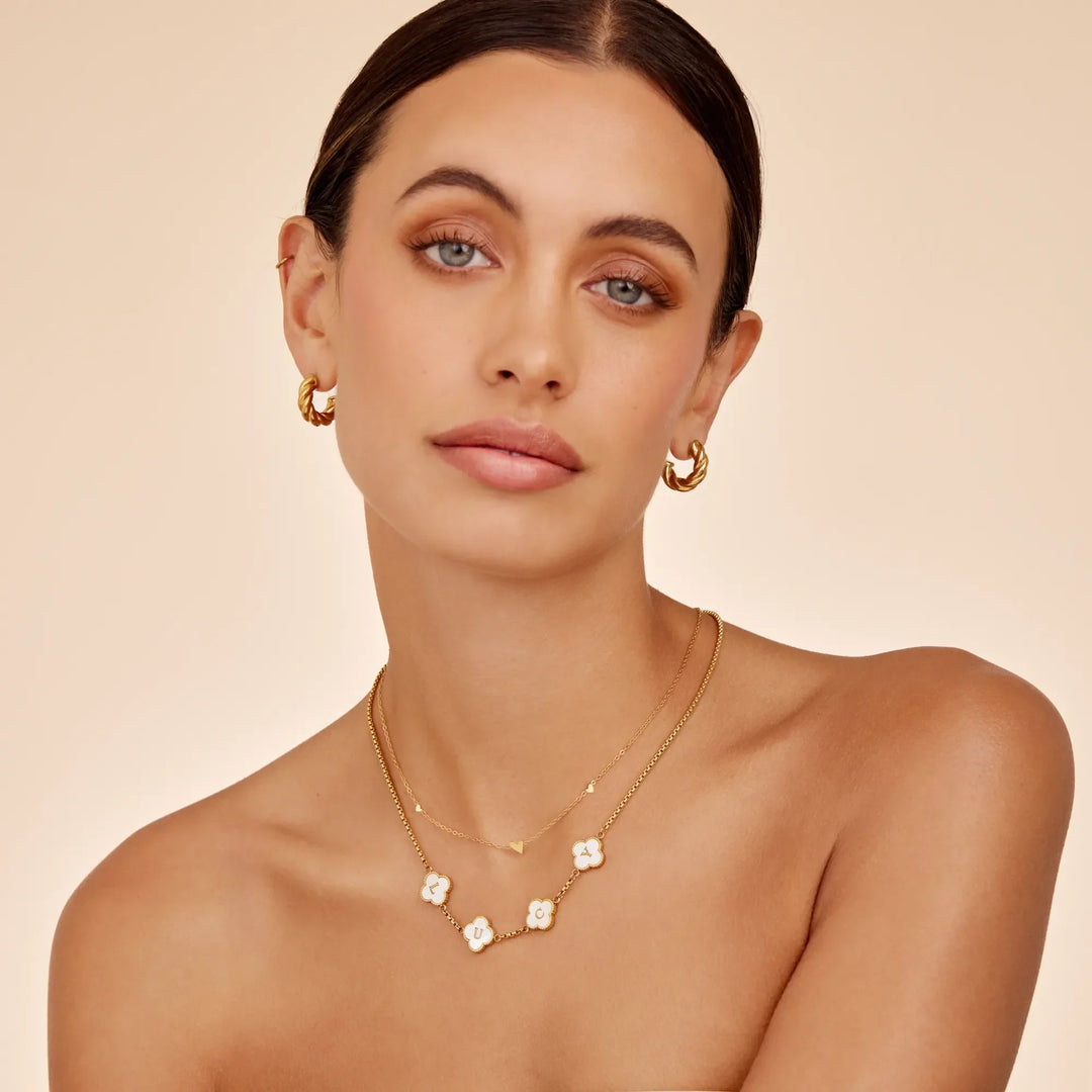 Perlenklee Individuelle Namenskette