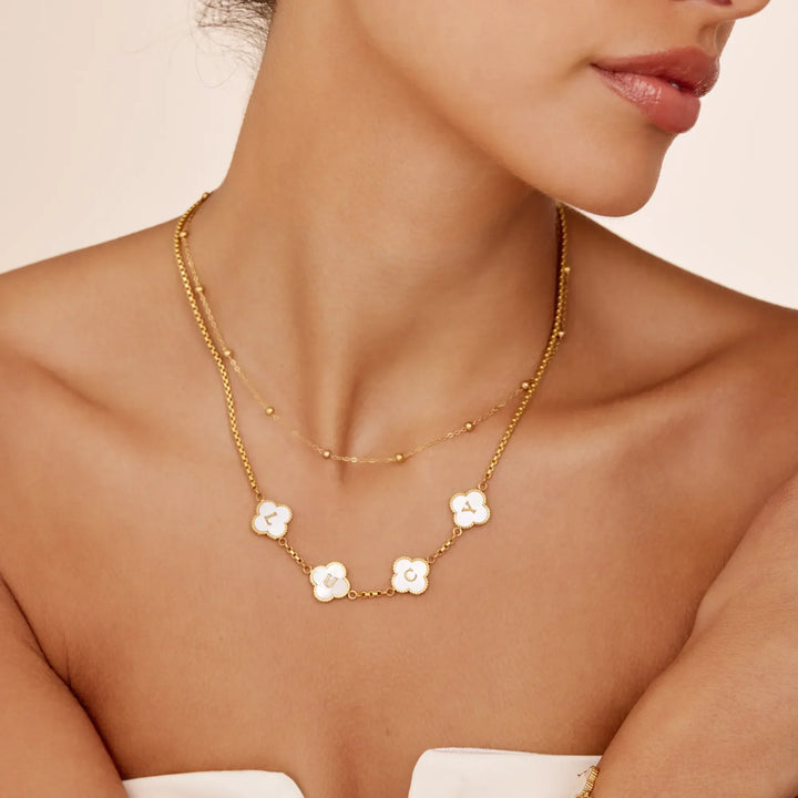 Perlenklee Individuelle Namenskette