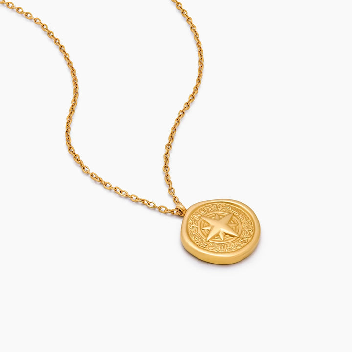 Goldene Kompass-Halskette