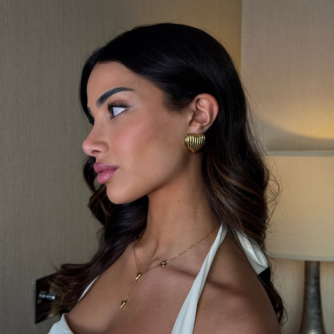 Muschelhjerz Ohrringe - Gold