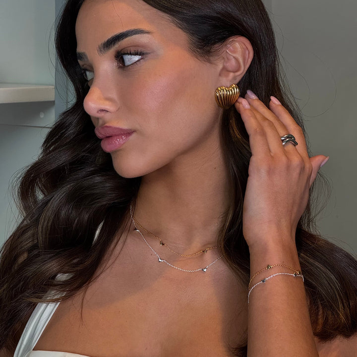 Feiner Herz-Anhänger-Halskette - Gold