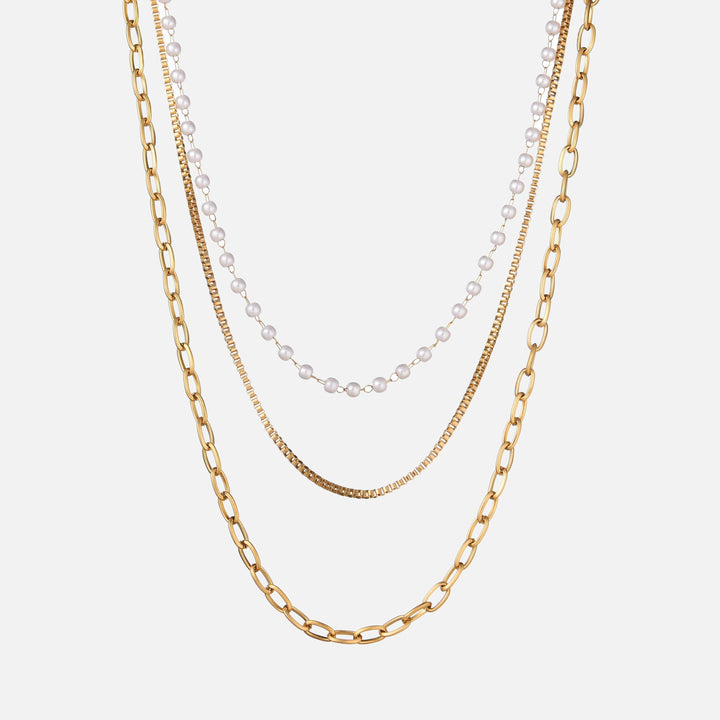 Dreifache Topas-Halskette