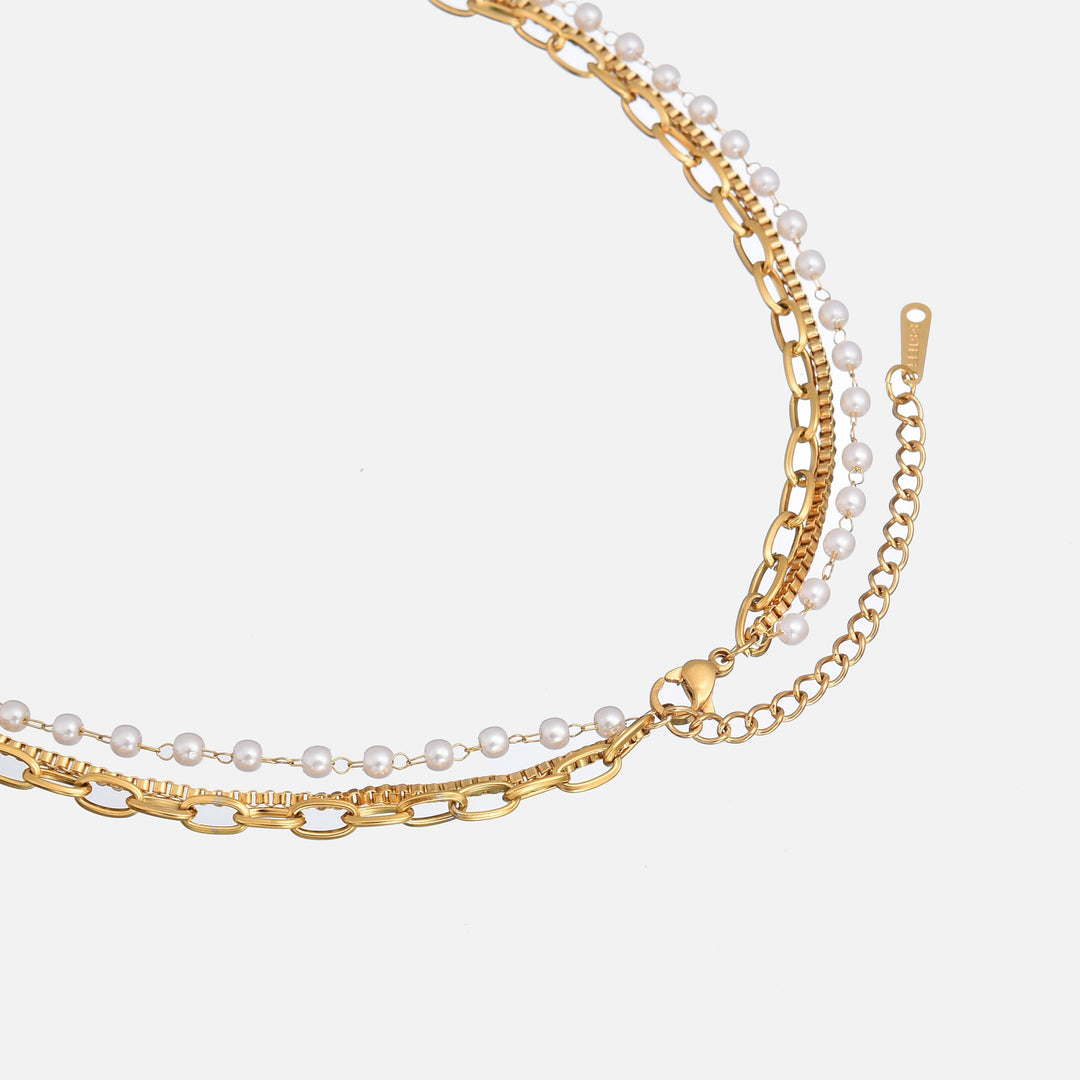 Dreifache Topas-Halskette