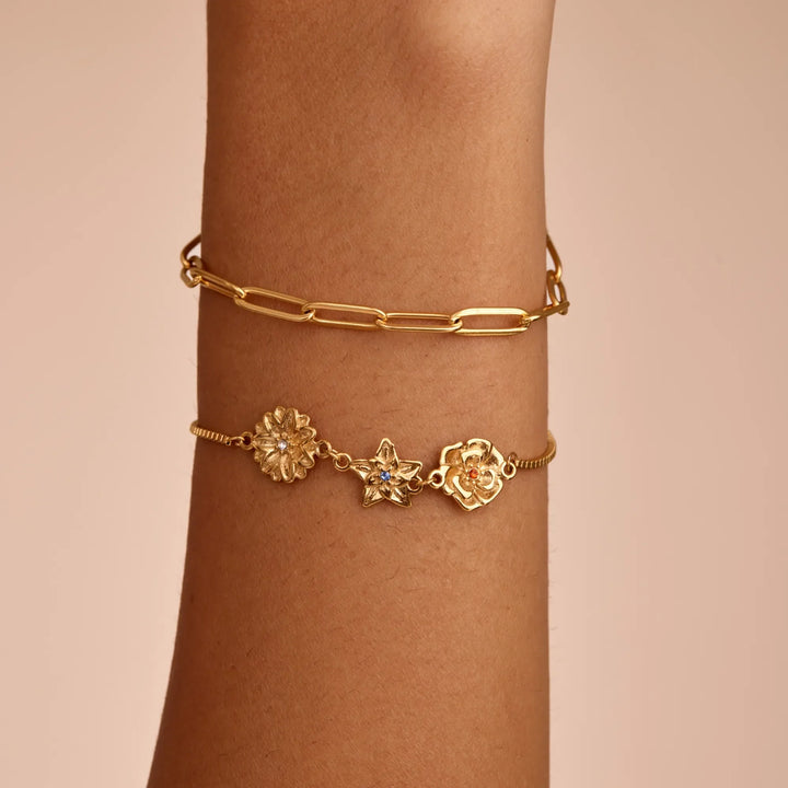 Personalisierte Geburtsblumen Charm Armband