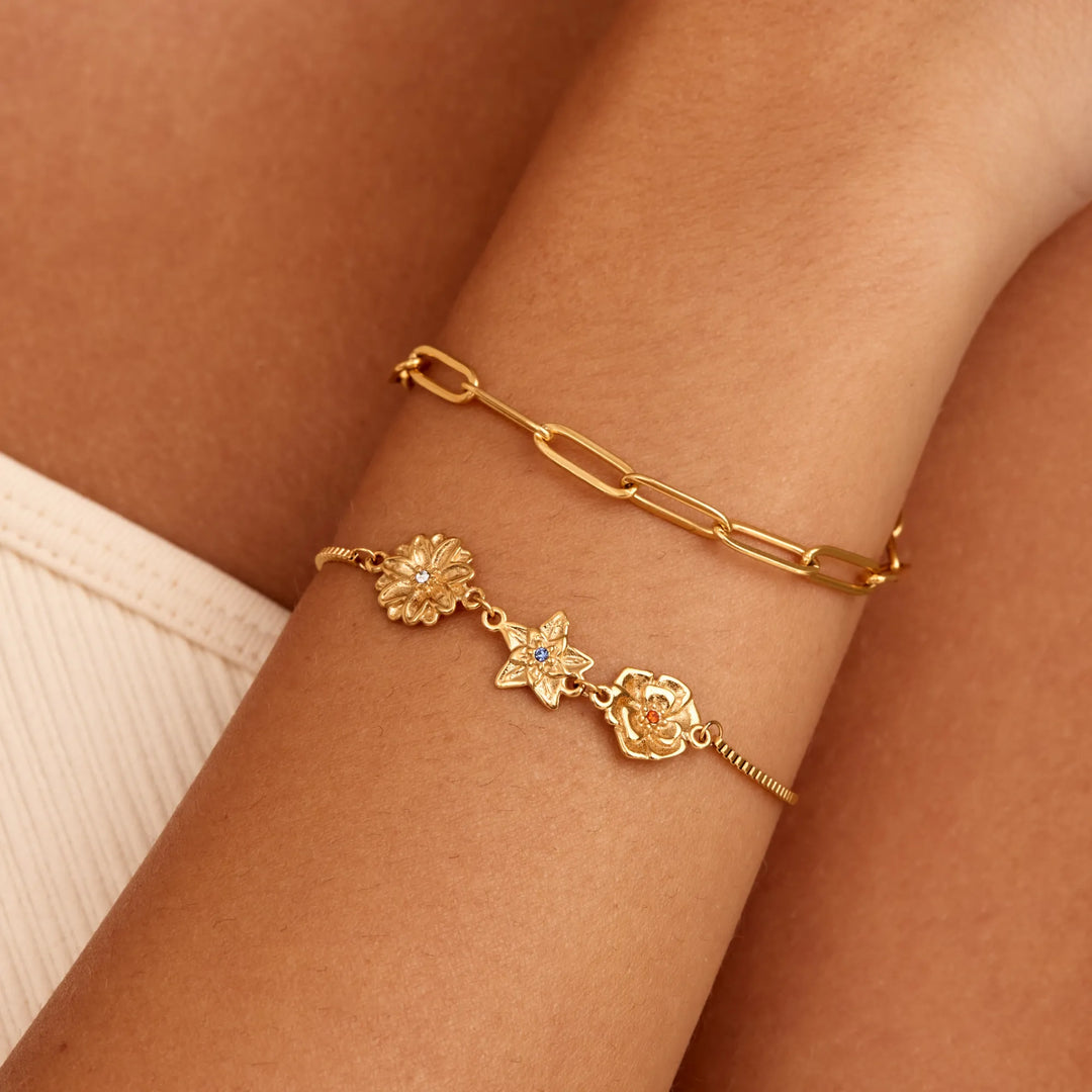 Personalisierte Geburtsblumen Charm Armband