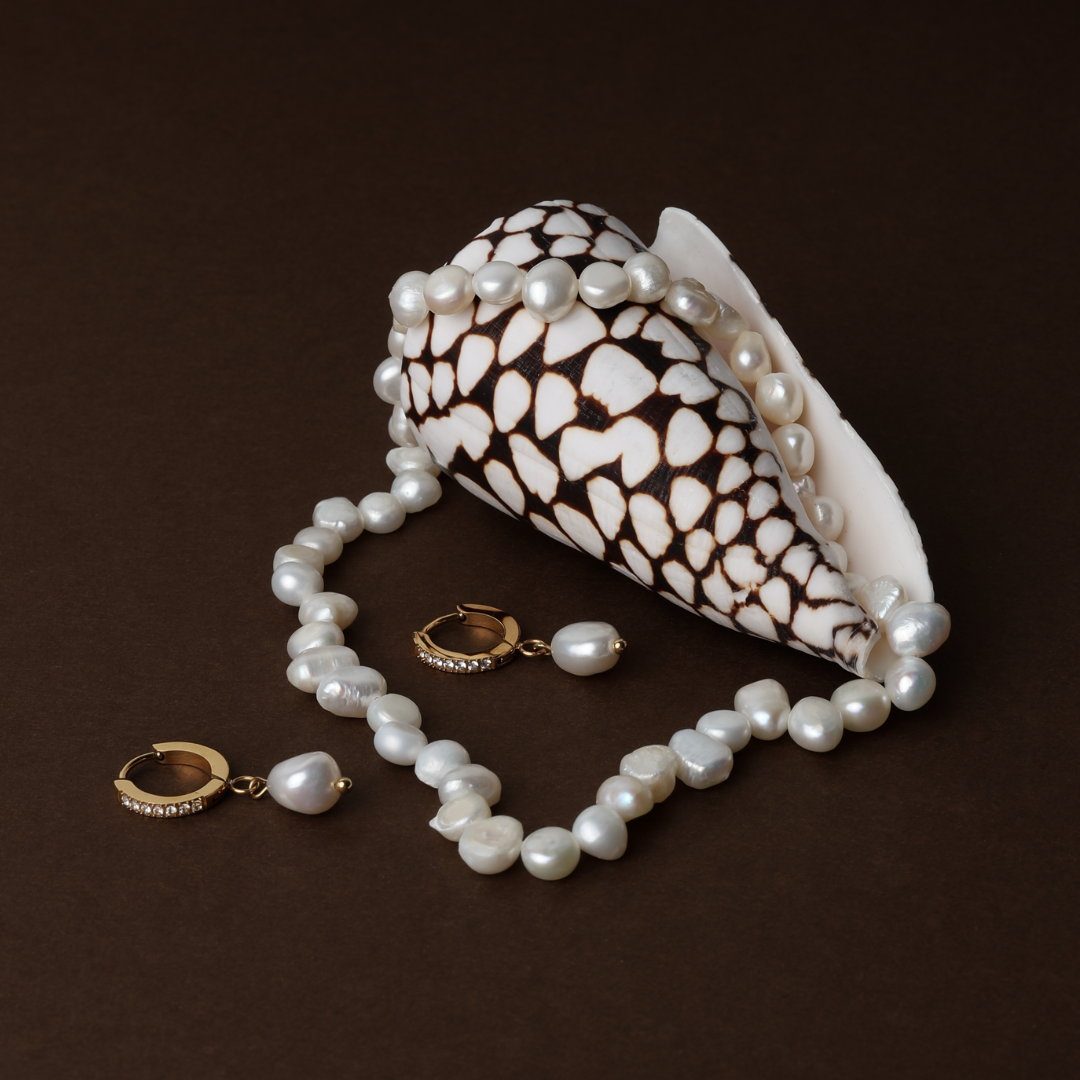 Frischwasser-Perlen-Hoop-Ohrringe