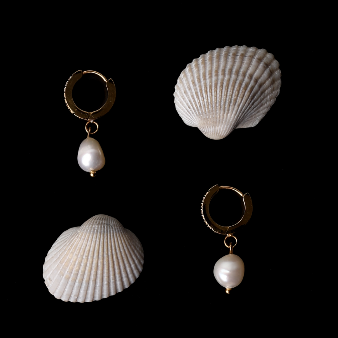 Frischwasser-Perlen-Hoop-Ohrringe